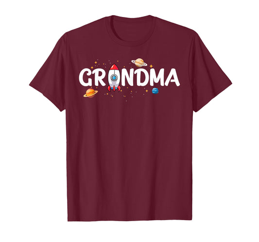 Grandma of The Birthday Boy Astronaut 1st Birthday Family T-Shirt