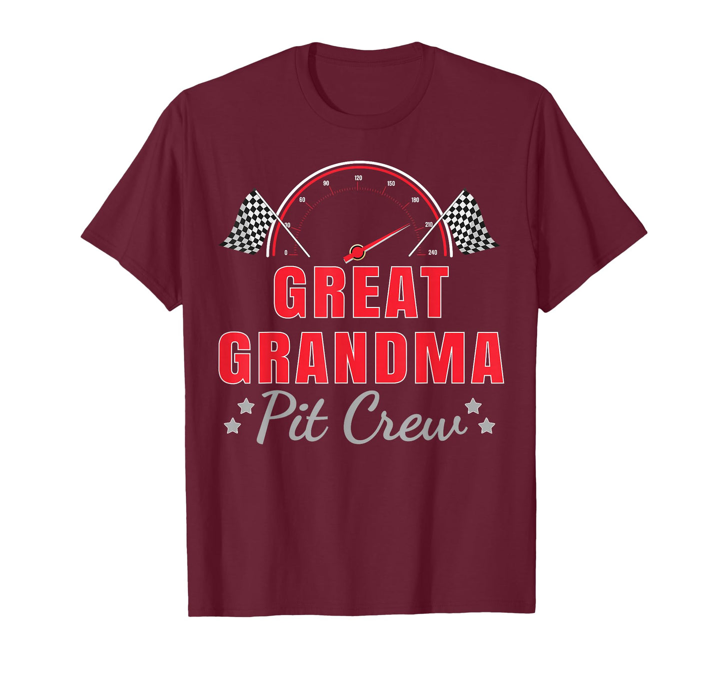Great Grandma Pit Crew Race Car Driver Birthday Party Racing T-Shirt