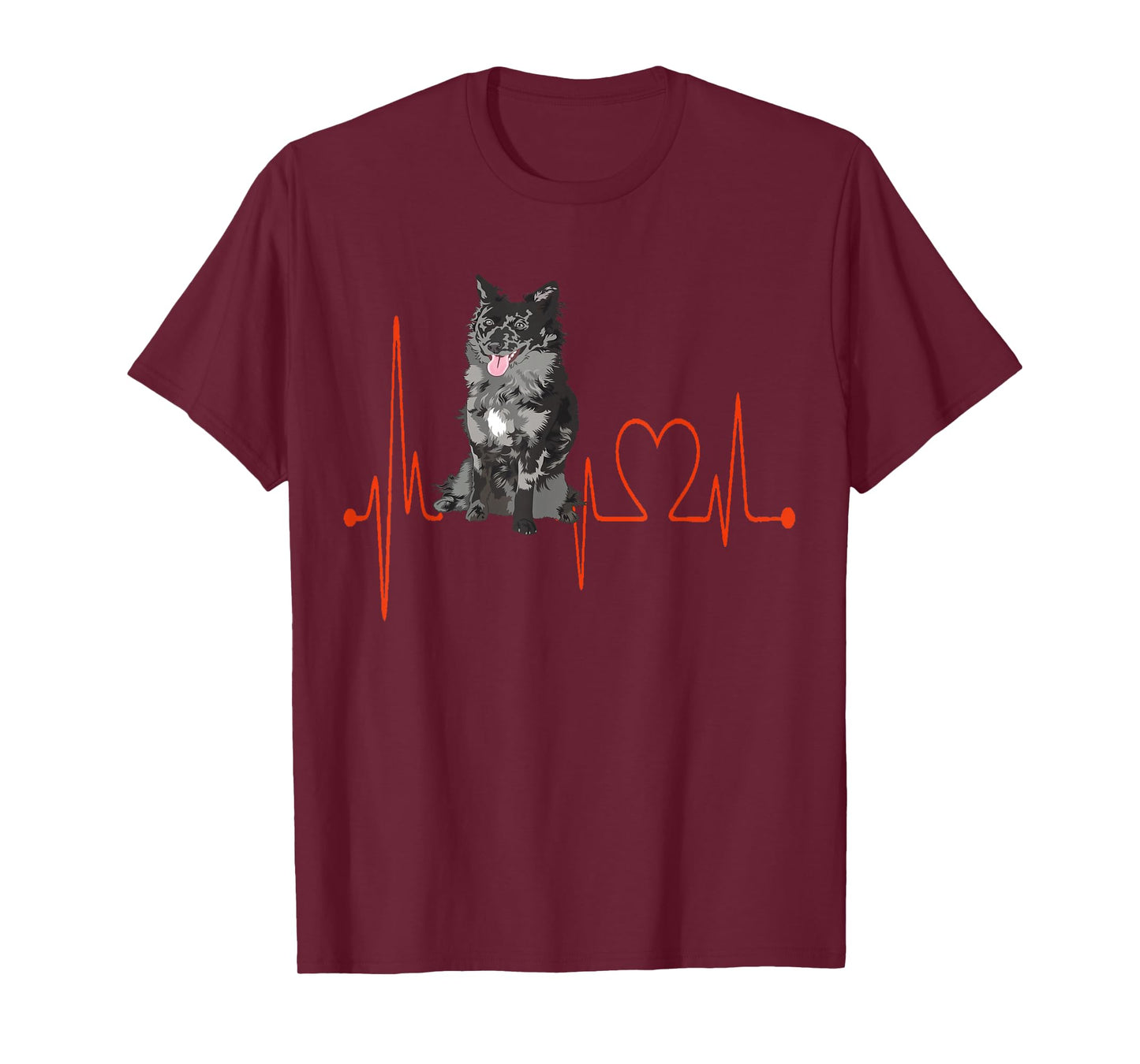 MUDI Dog Heartbeat EKG Funny Pet Owner & Lover T-Shirt