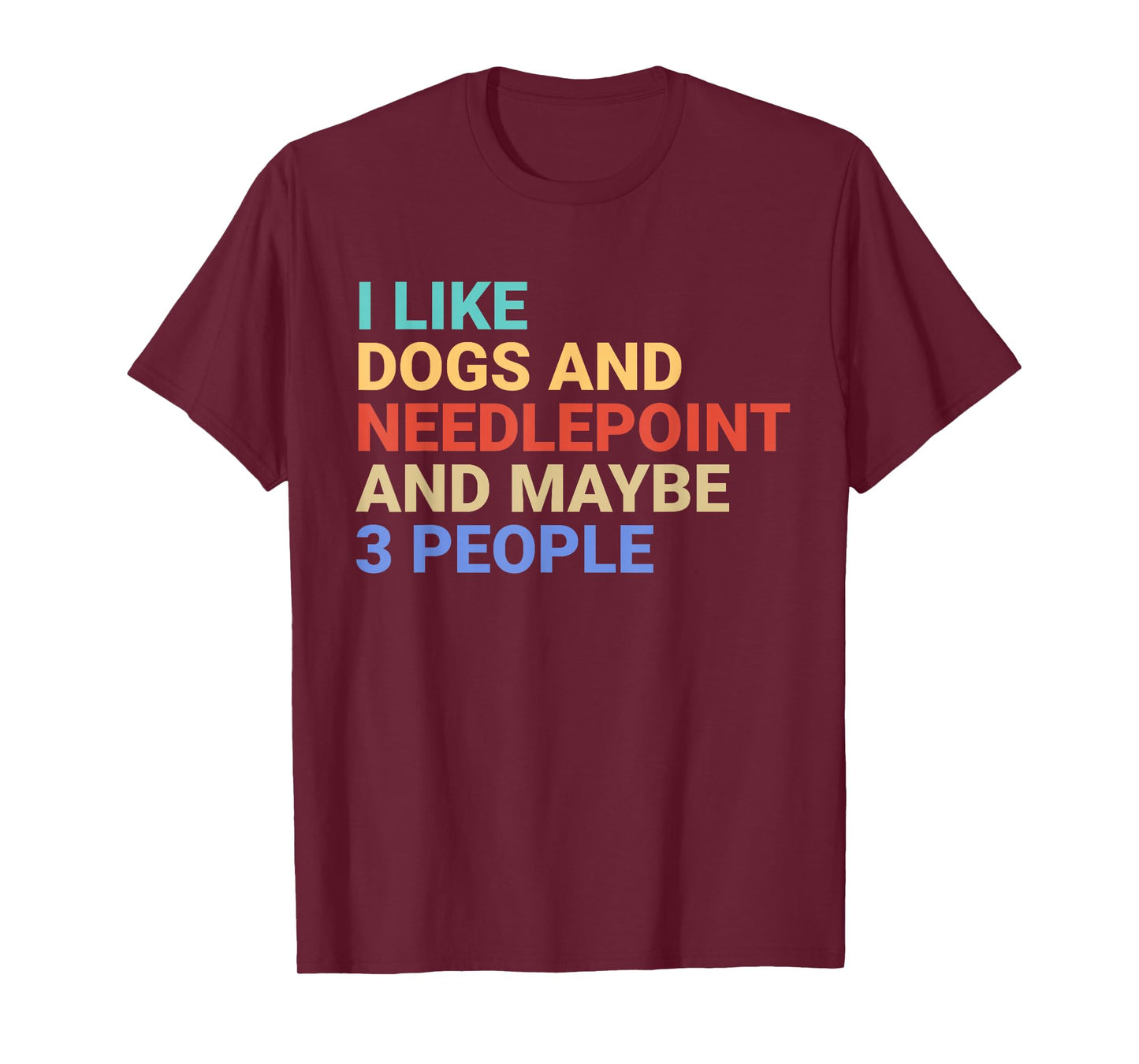 Retro I Like Dogs and Needlepoint Lover Funny T-Shirt