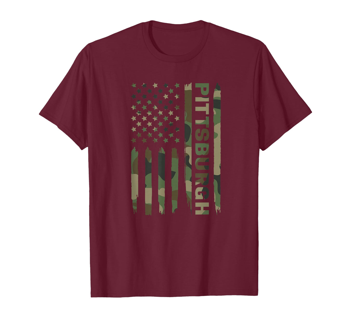 Pittsburgh Camo Military Flag Graphic T-Shirt