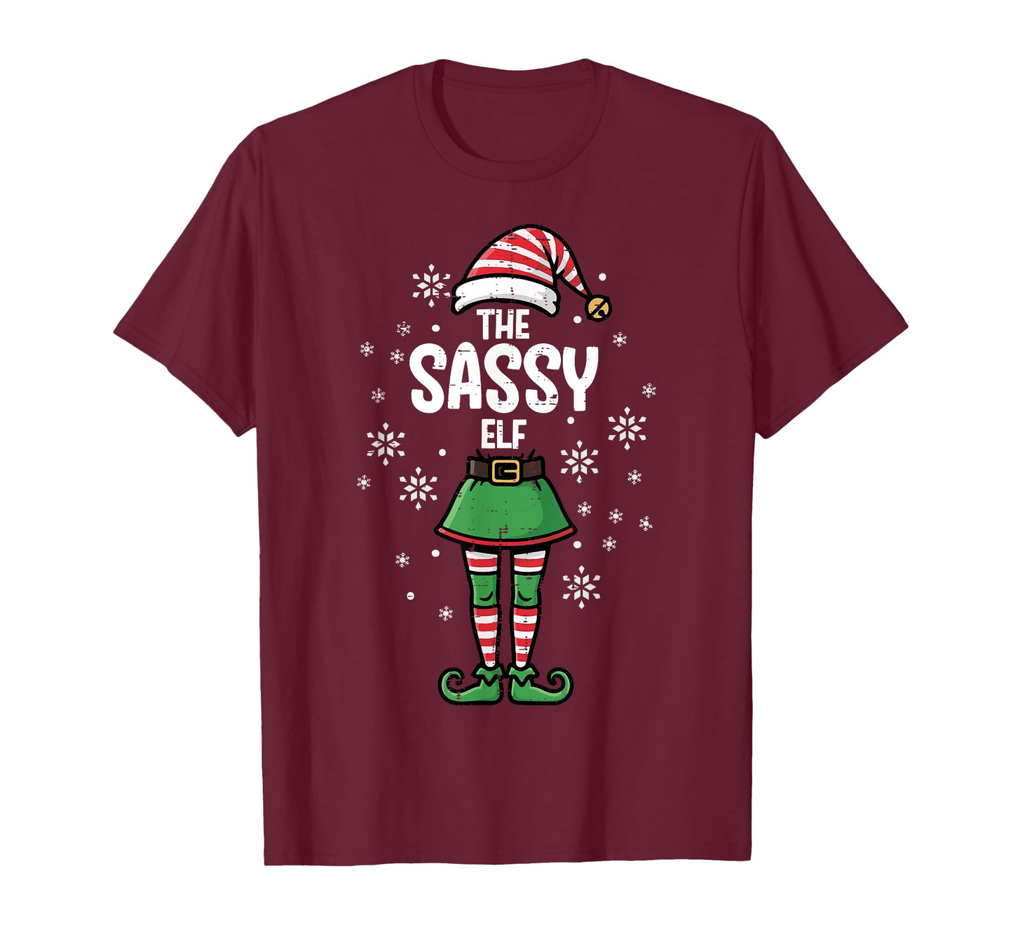 Christmas The Sassy Elf Funny Xmas Matching Women Kids Men T-Shirt
