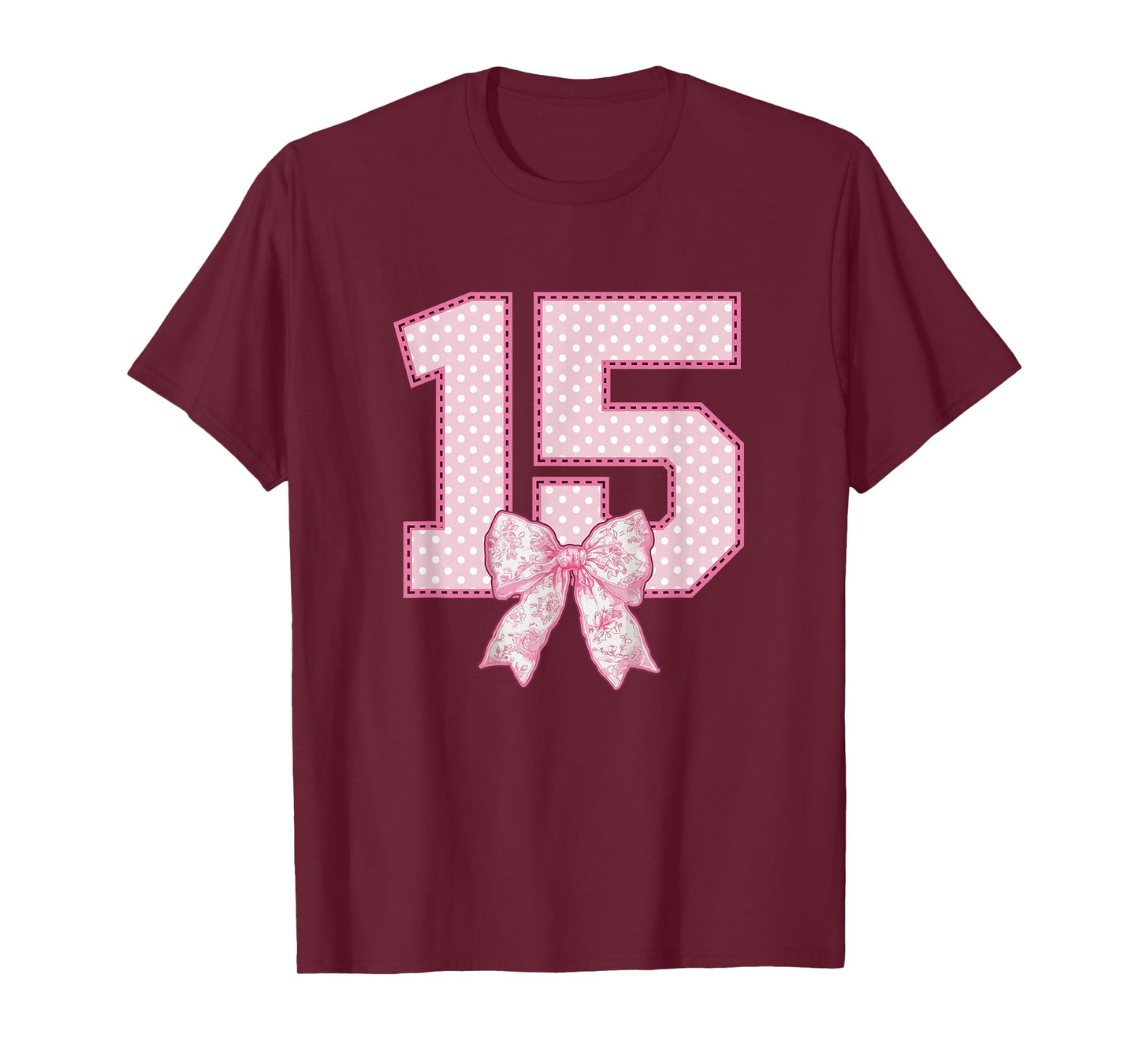 15th Birthday Shirt Girls Coquette Bow 15 Year Old Birthday T-Shirt