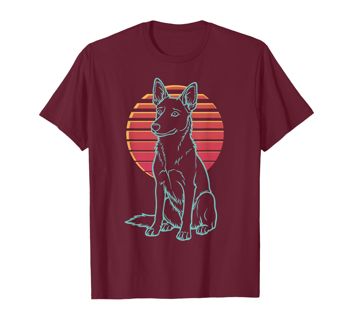 Australian Cattle Dog Blue Heeler Retro Synthwave 80s T-Shirt
