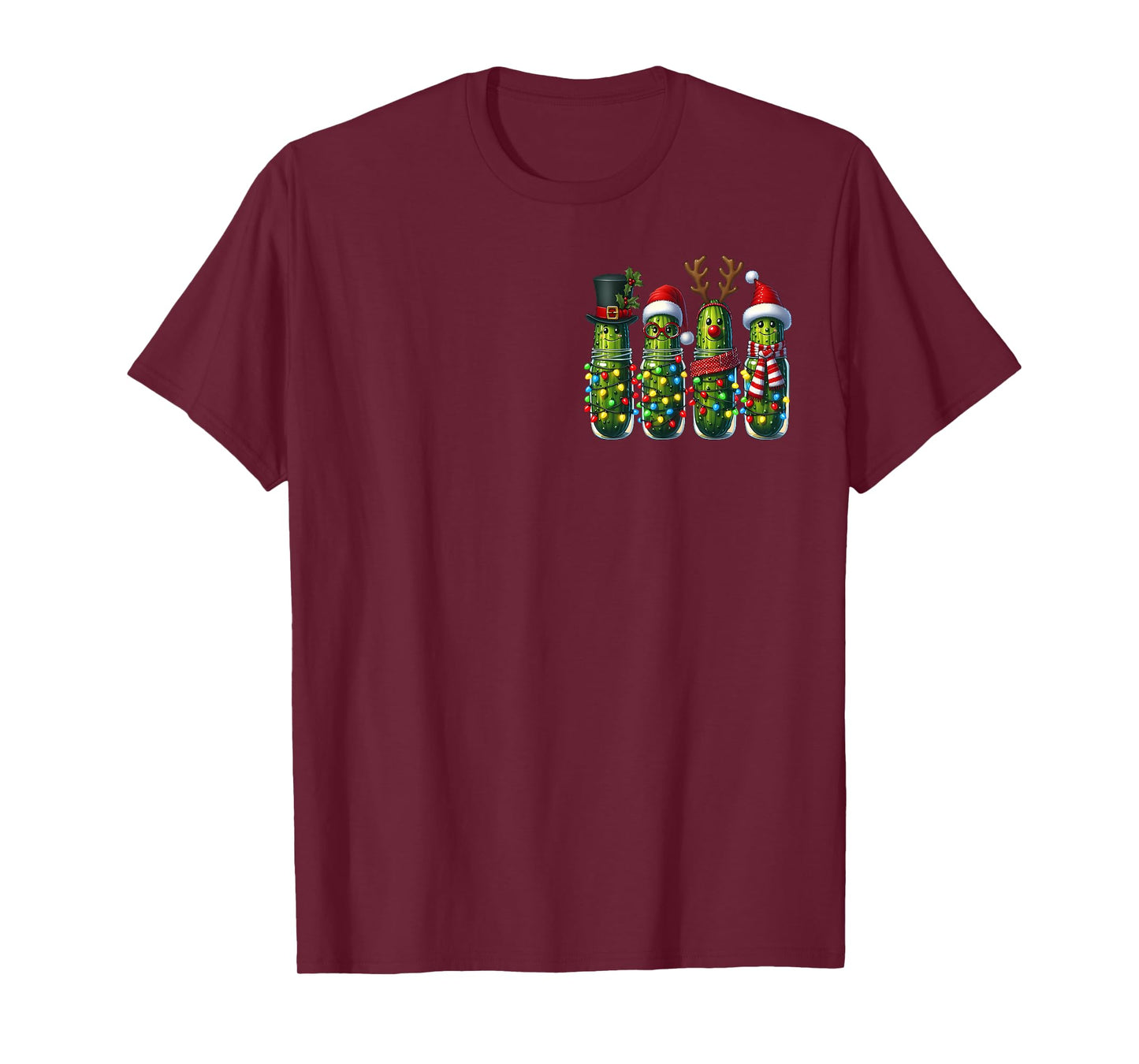Christmas Pickles Jesus Christian Xmas Food Vegan 2 Sided T-Shirt