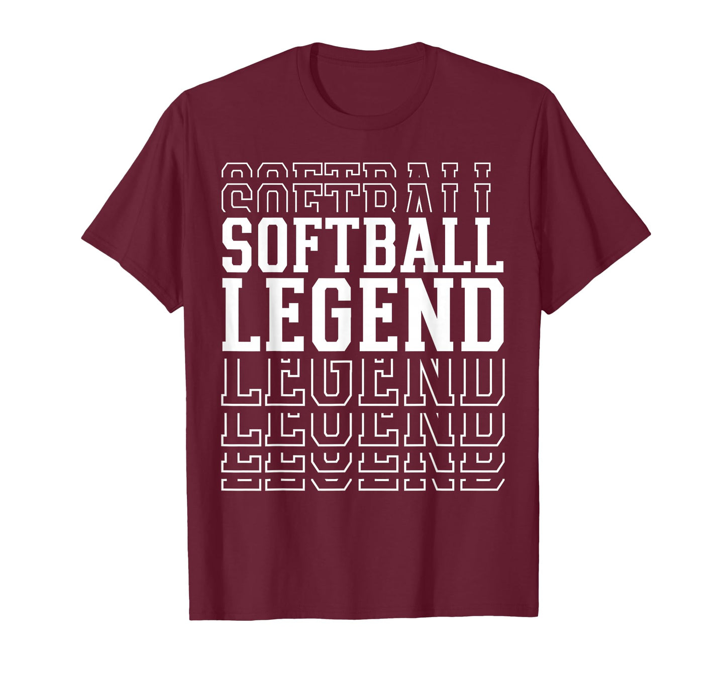 Softball Legend Funny Layered Text Team Player Coach T-Shirt