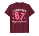 I Survived 67 Days of School Funny 67 Teachers Students Meme T-Shirt