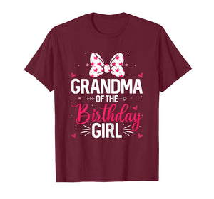 Cute Pink Bow Grandma of The Birthday Girl T-Shirt