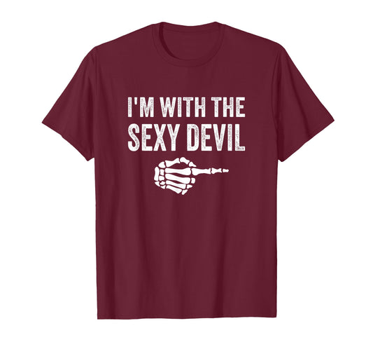 I'm with The Sexy Devil Halloween Couples Costume T-Shirt