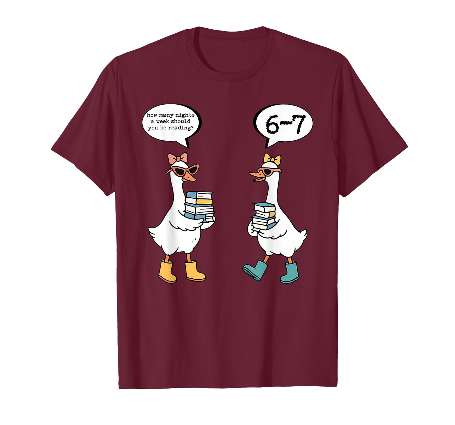 Funny Reading 67 Six Seven Meme Goose Teacher Book Lover T-Shirt