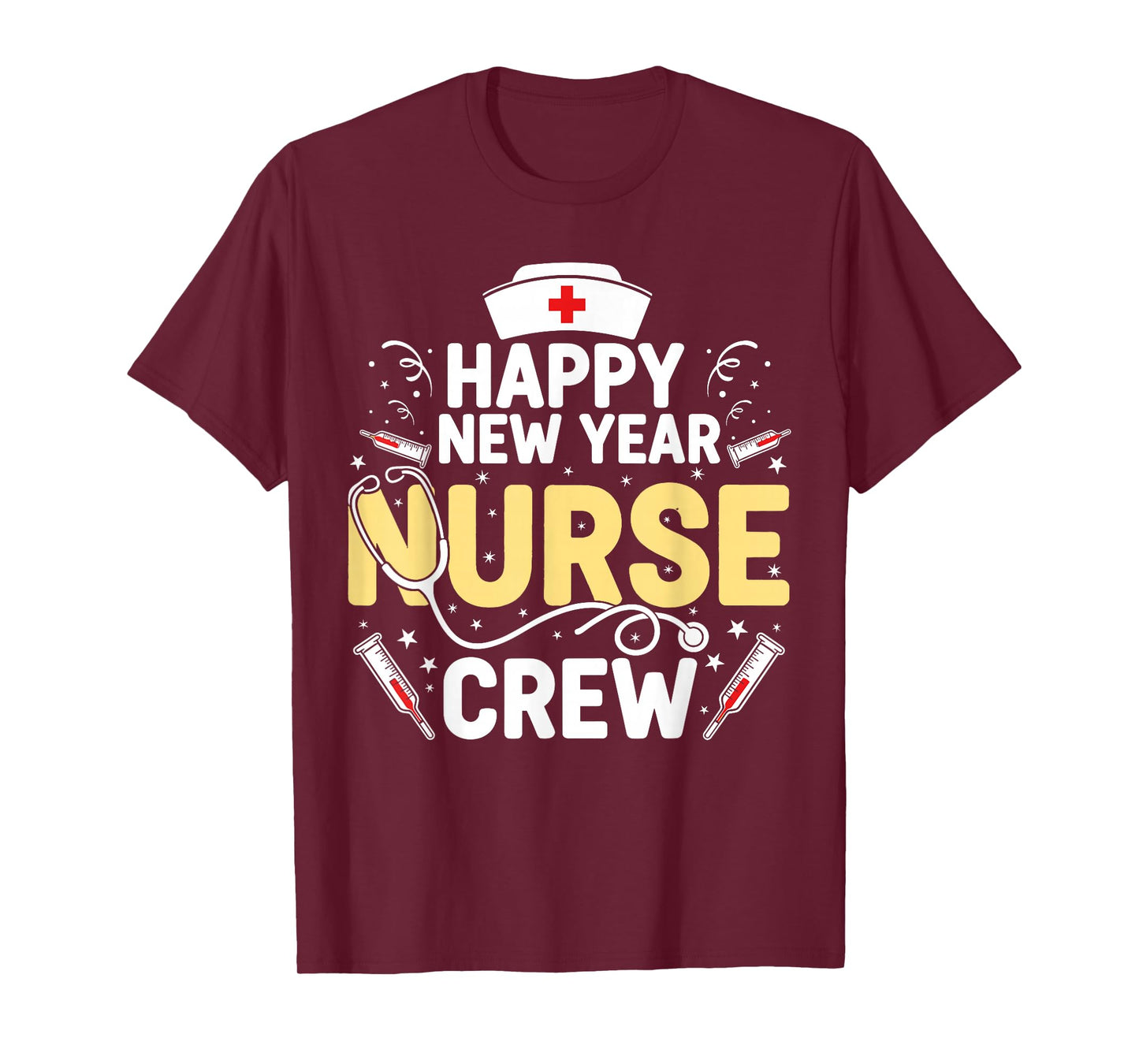 Happy New Year Nurse Shirt, Fireworks Stethoscope NYE 2026 T-Shirt