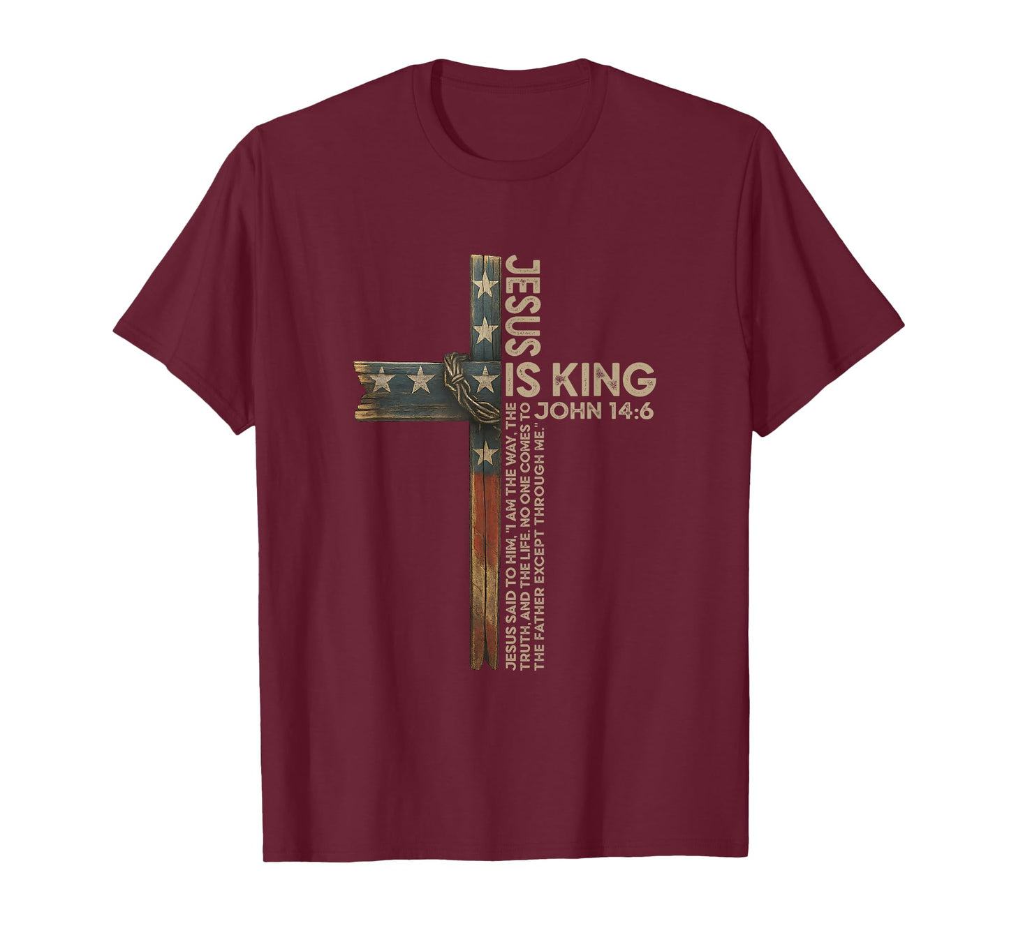 Jesus is King Cross Christians Faith Religion T-Shirt