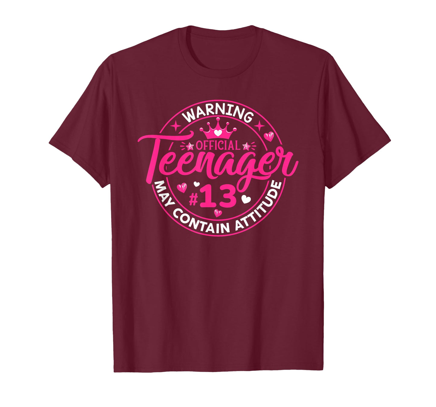 Official Teenager May Containing Attitude 13th Birthday Girl T-Shirt