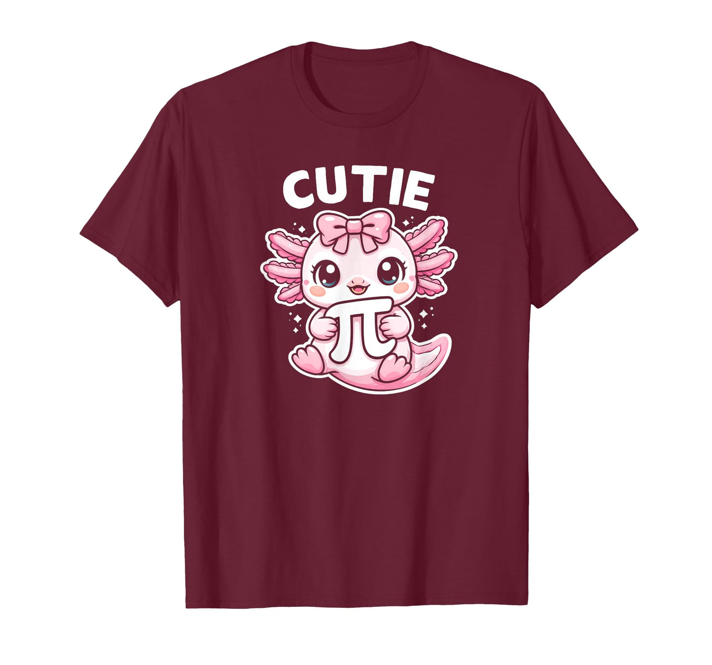 Funny Cute Axolotl Pi Symbol Math Teacher Cutie Pi T-Shirt