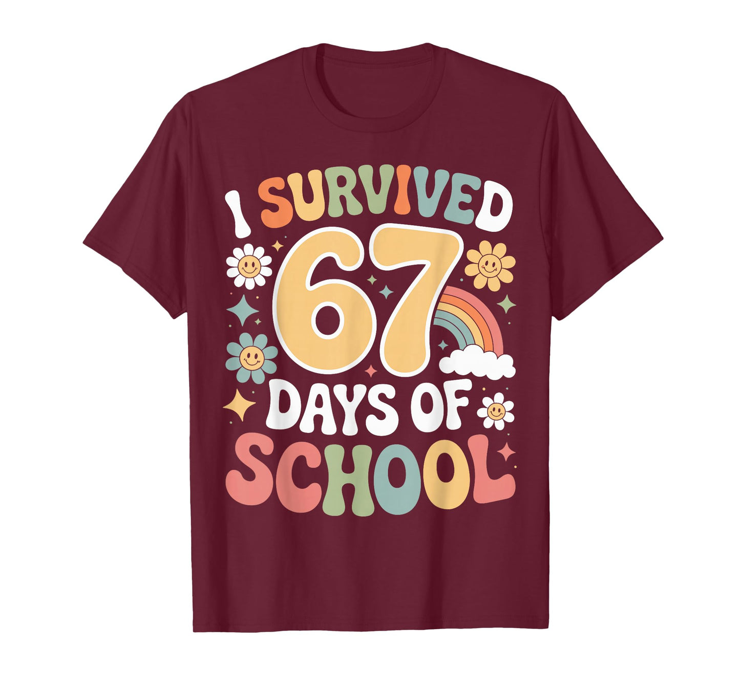 I Survived 67 Days of School Funny 100th Day Design Kids T-Shirt