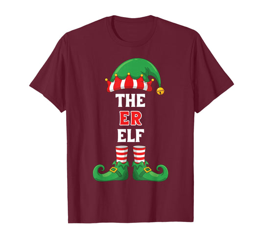 The ER Elf Shirt Christmas for ER Nurse Doctor Tech Top T-Shirt