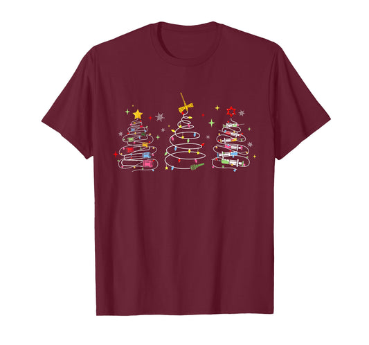 Phlebotomist Christmas Tree Phleb Tech Phlebotomy Blood Tube T-Shirt