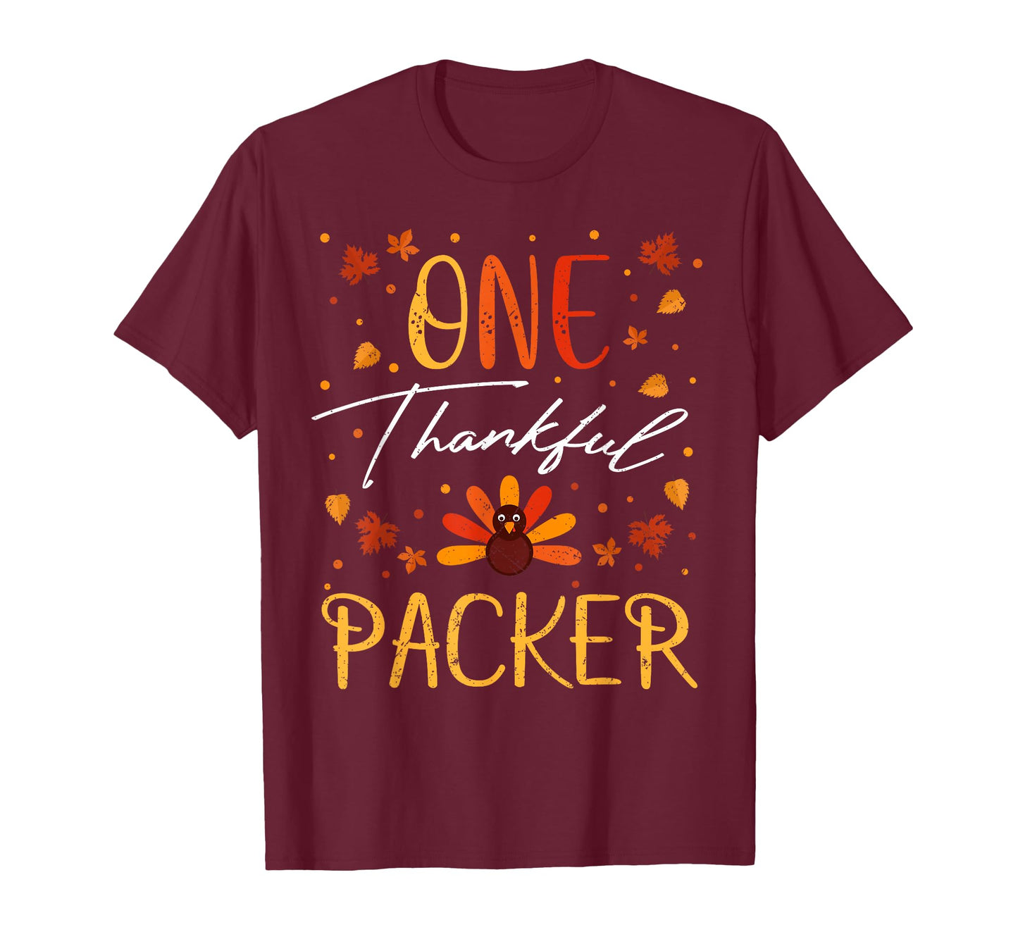One Thankful Packer Thanksgiving Fall Vintage T-Shirt