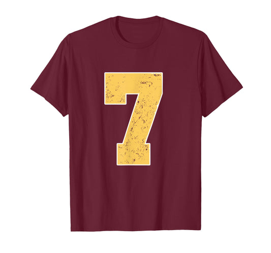 Number 7 Varsity Sports Team Jersey 7 Years Old 7th Birthday T-Shirt