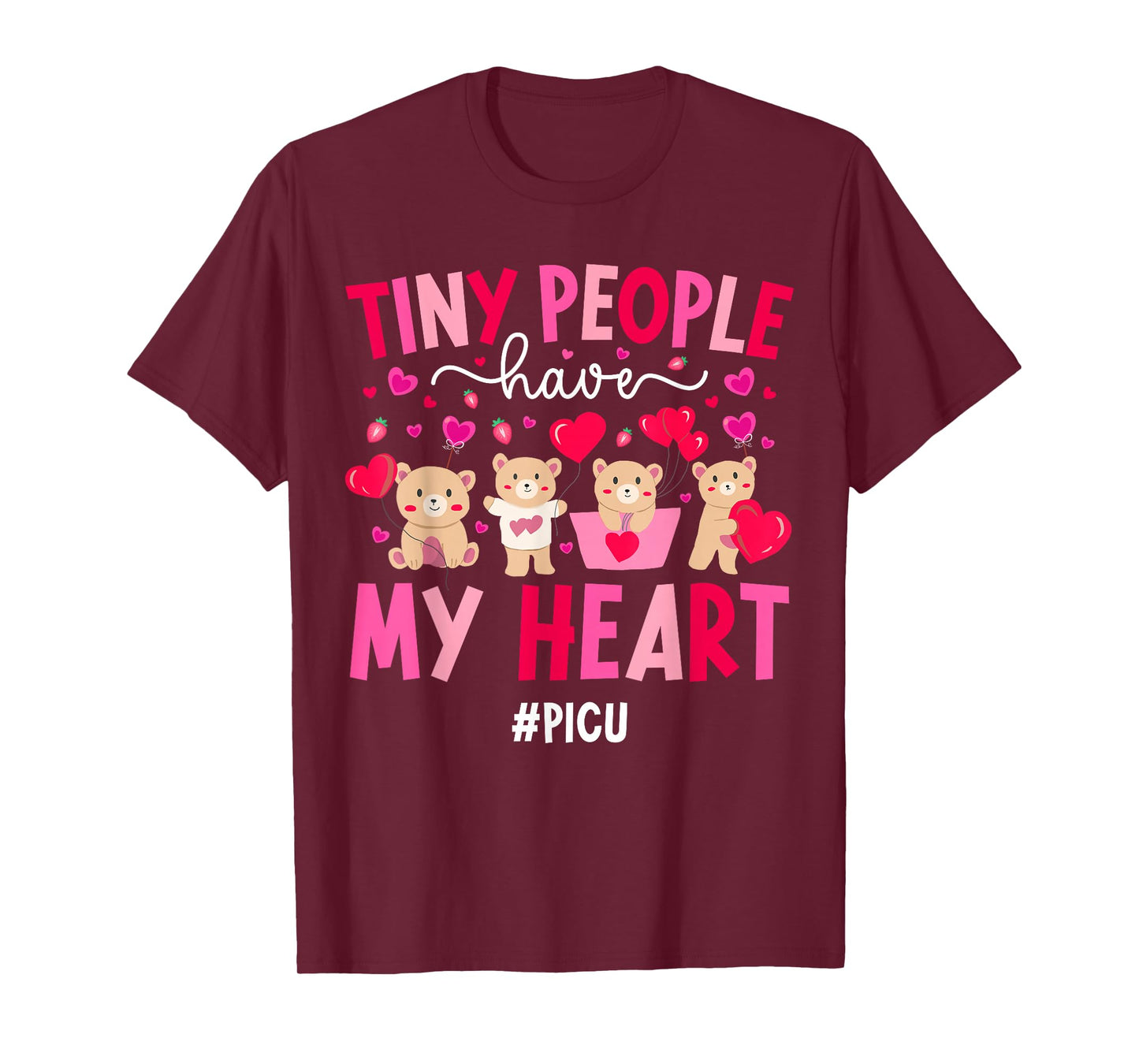 Valentine PICU Nurse Valentines Day Pediatric ICU Nurse T-Shirt