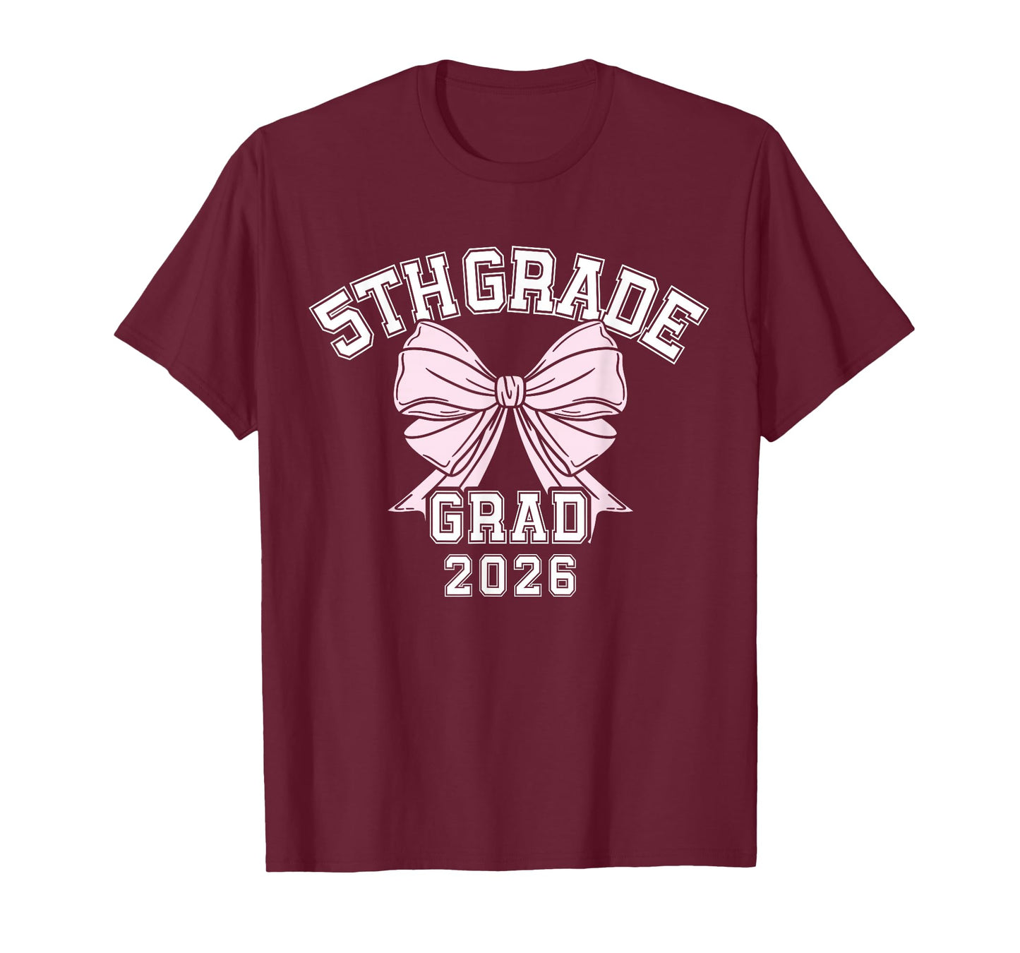 Fifth 5th Grade Grad 2026 Bow Elementary School Graduate T-Shirt