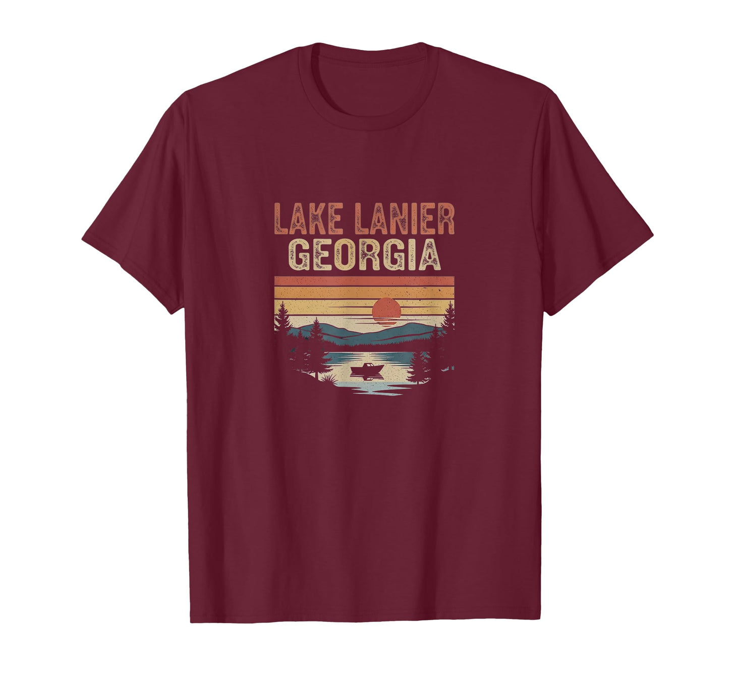 Retro Lake Lanier Georgia Art Design T-Shirt
