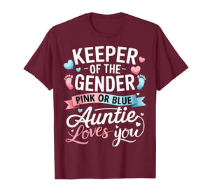 Keeper of The Gender Pink or Blue Auntie Loves You T-Shirt