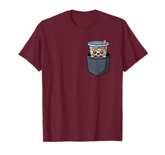Kawaii Pocket Boba Tea Halloween Costume Lazy Costume Kids T-Shirt