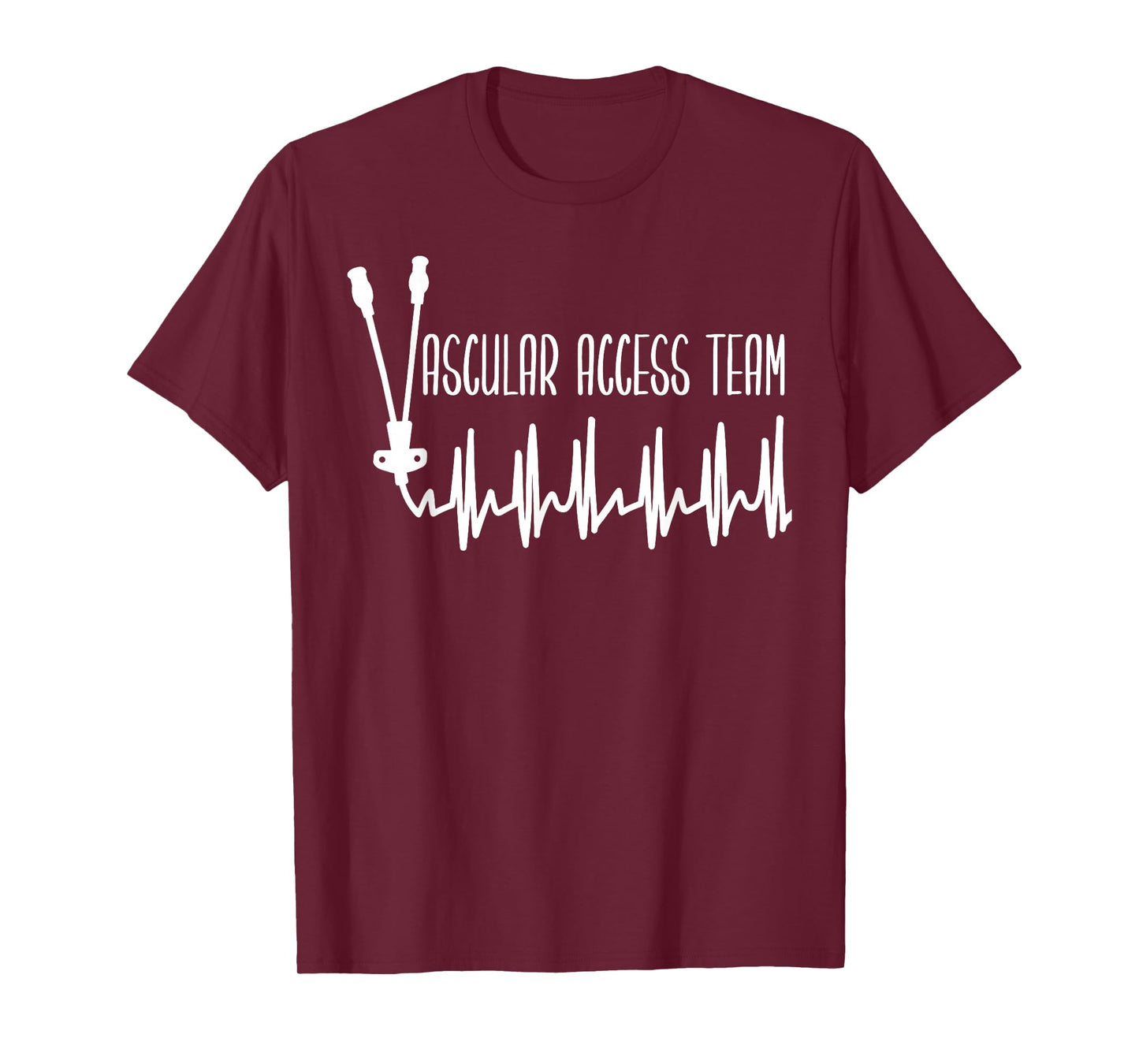 Retro Heartbeat Vascular Access Team PICC Nurse IV Therapy T-Shirt