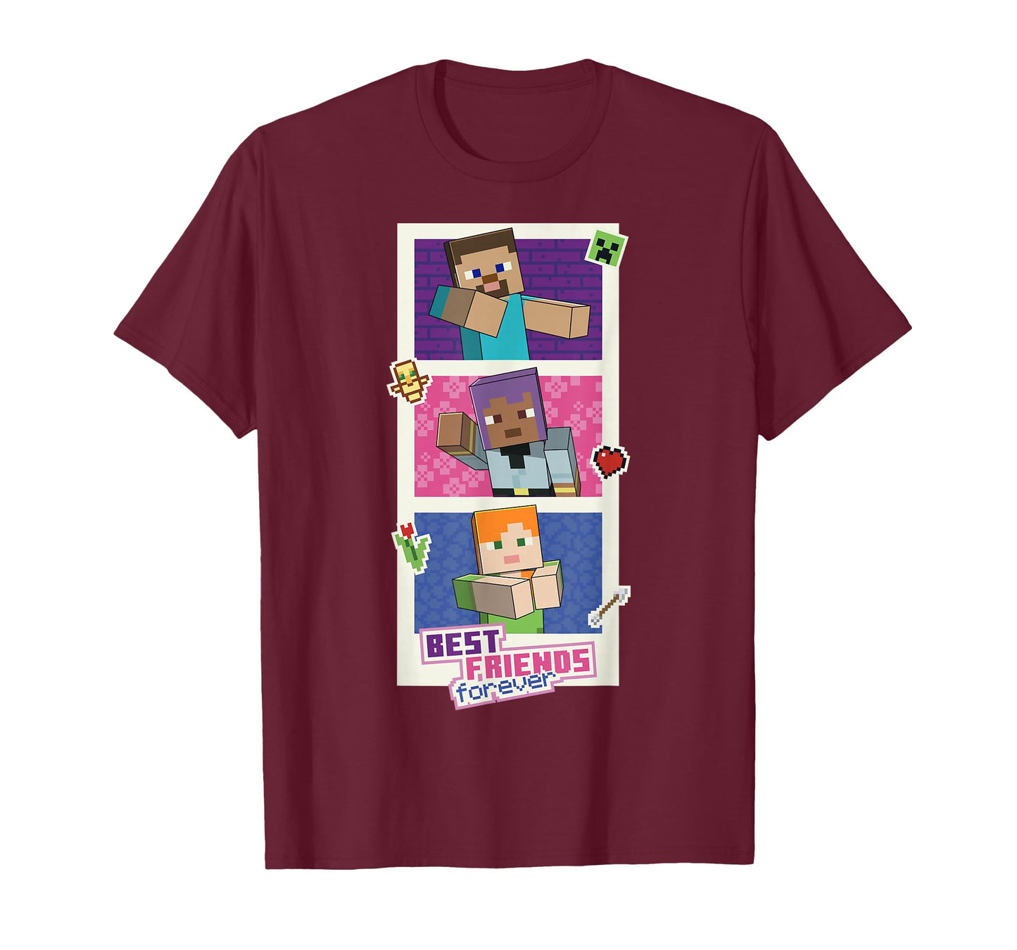 Minecraft Best Friends Forever Pixel Characters T-Shirt
