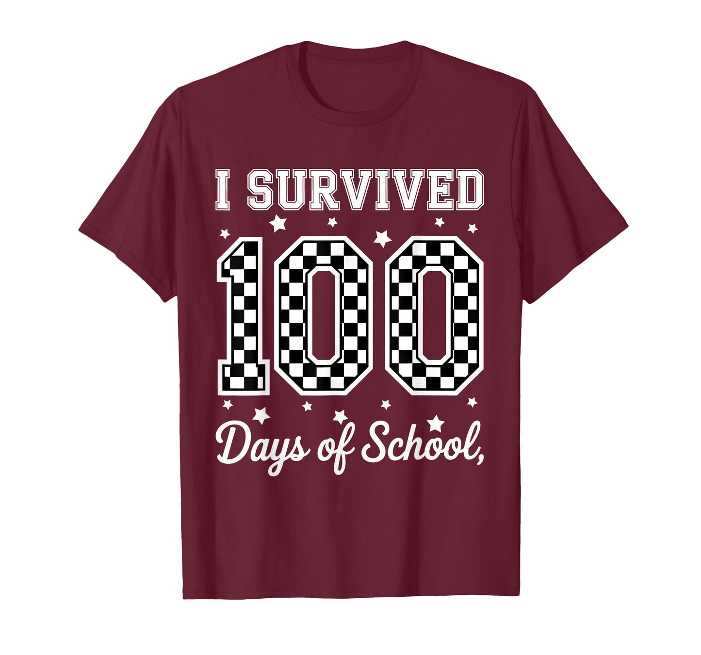 I Survived 100 Day of Me Checkerboard Boy Teacher T-Shirt