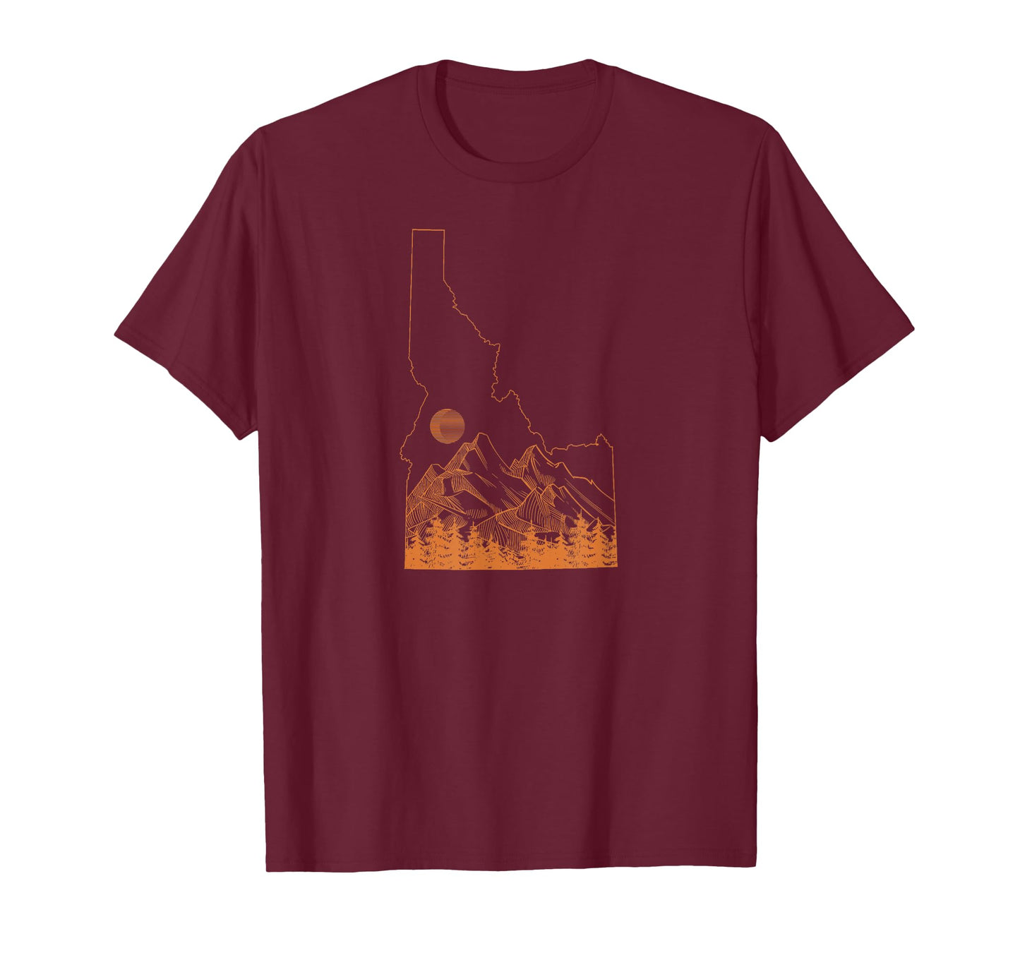 Idaho State Outline Mountains Minimalist Line Art T-Shirt