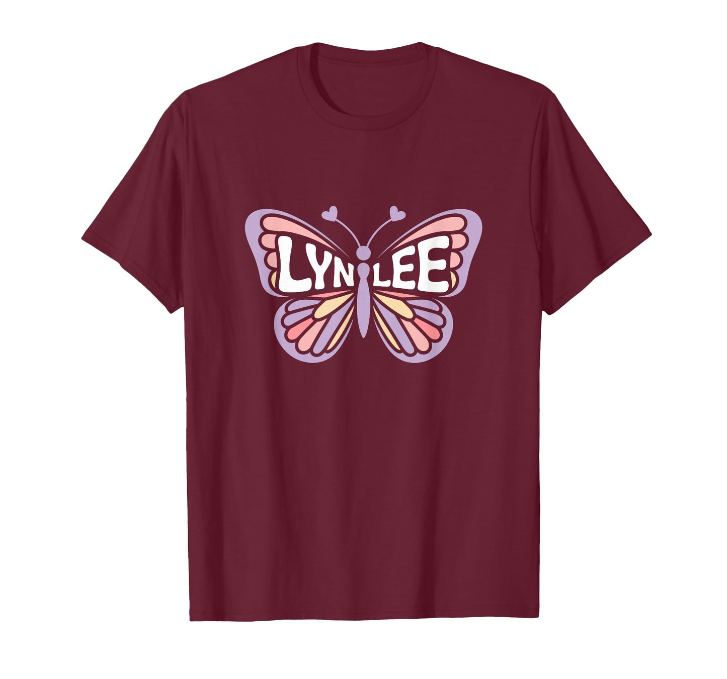 Lynlee Butterfly - Personalized Cute Name Word Art T-Shirt