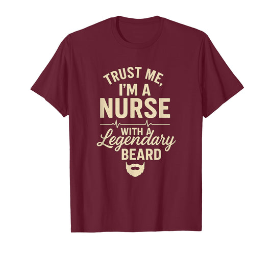 Funny Bearded Nurse Tee for Male Nurses with Beards T-Shirt