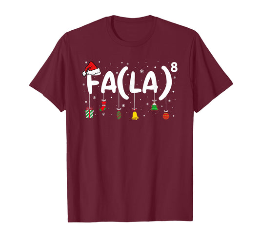 Funny Christmas Santa FA La Xmas Math Teacher Student T-Shirt