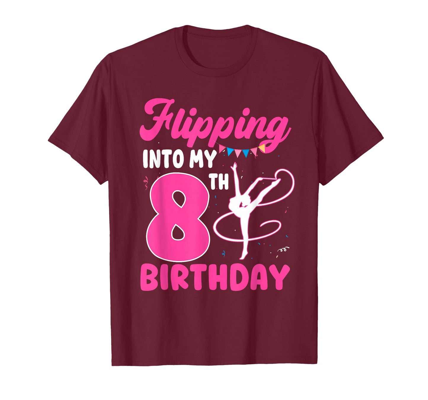 8 Year Old Girl Flipping Into My 8th Birthday Gymnastics T-Shirt