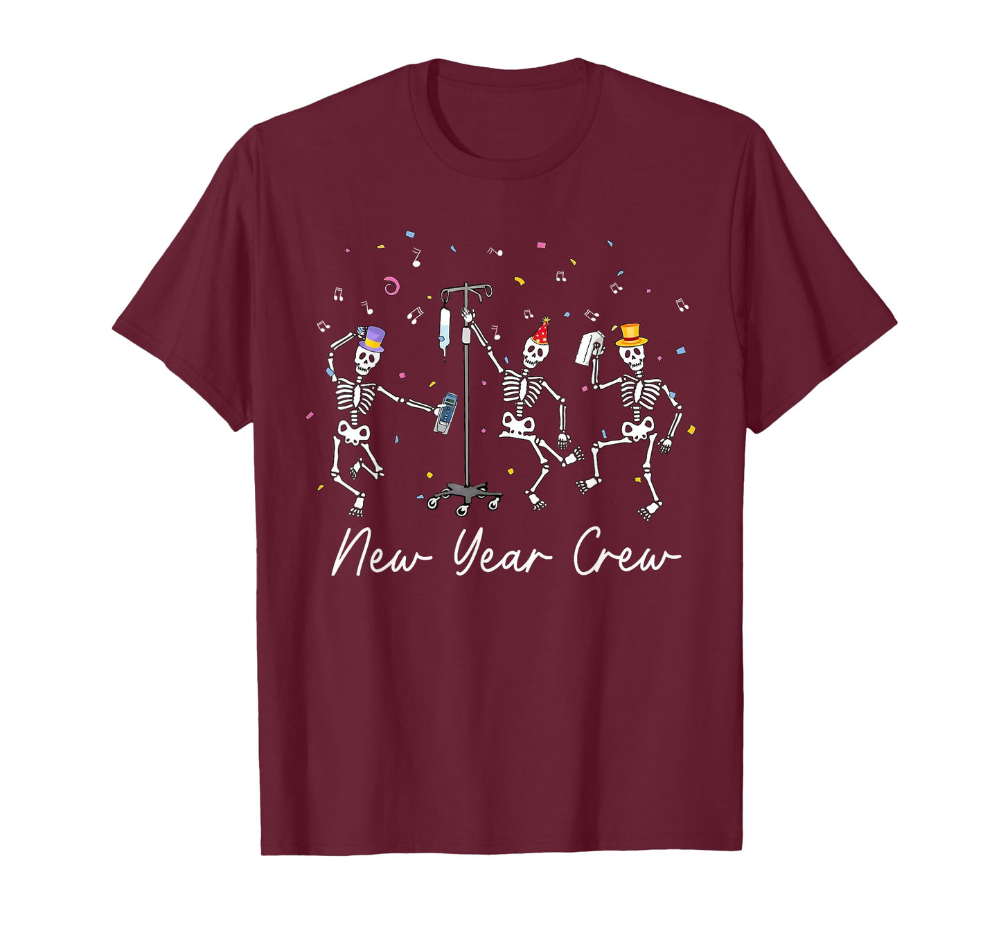 New Year Crew Skeleton Nurse Crew ER ICU New Year Eve Party T-Shirt