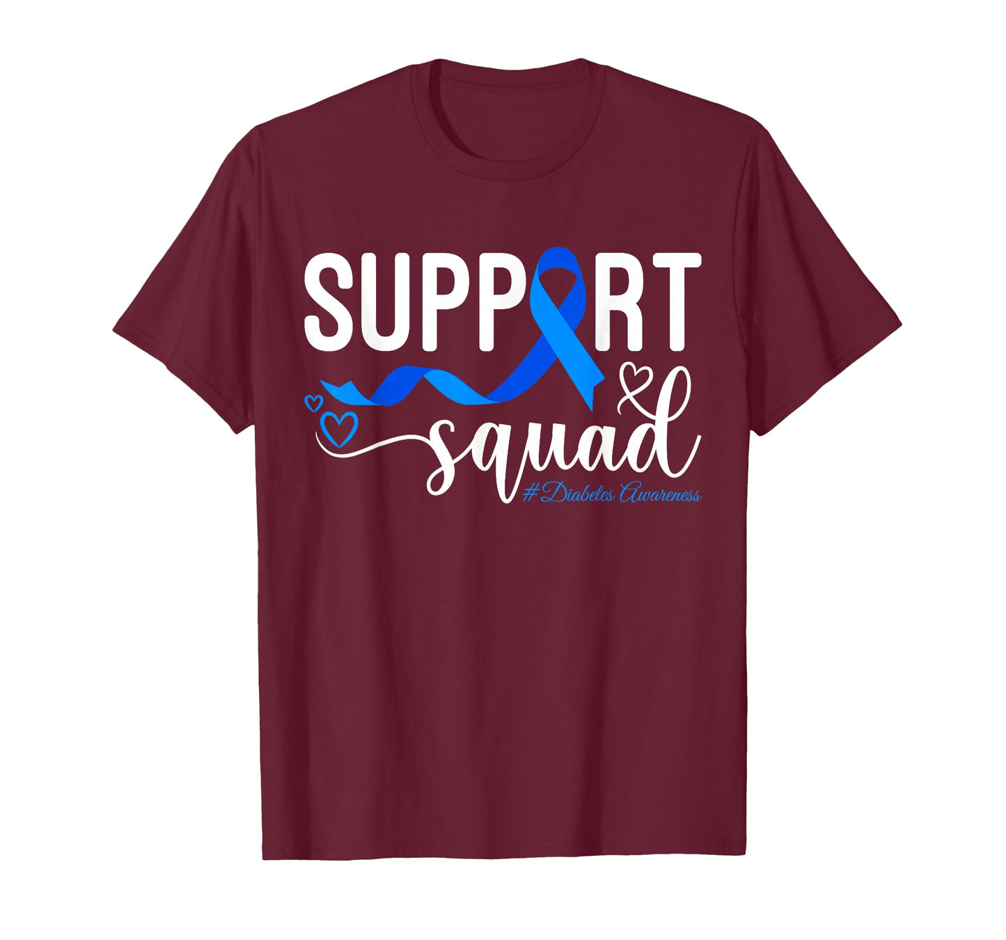 Support Squad Type 1 Diabetes Awareness T1D Blue Ribbon Gift T-Shirt