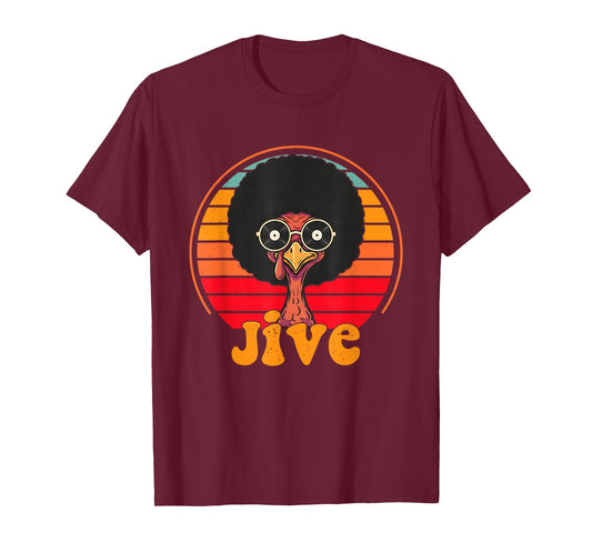 Retro 70s Turkey Jive Afro Thanksgiving Family Men Women T-Shirt