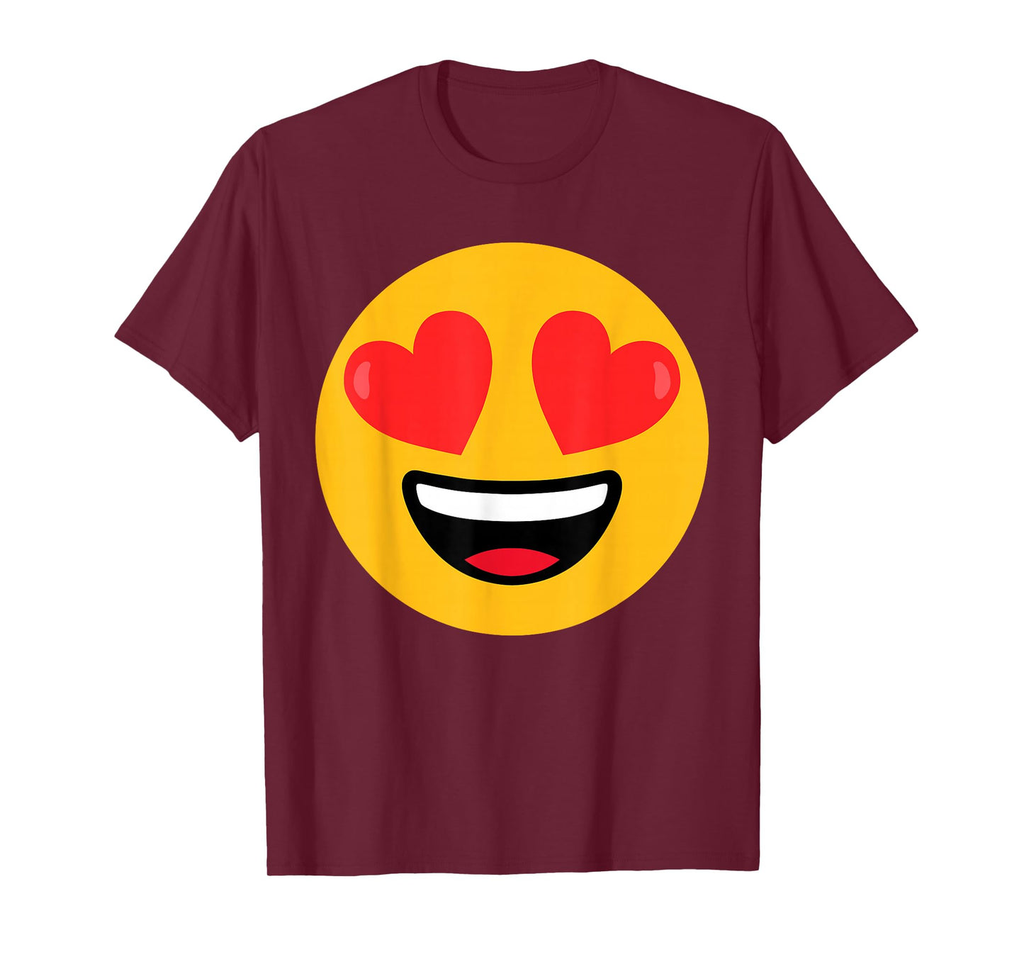 Funny Emoticon Face Grin Hearts Love T-Shirt