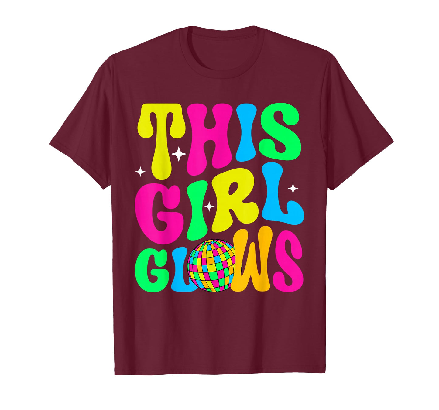 Women Girls This Girl Glows Groovy T-Shirt