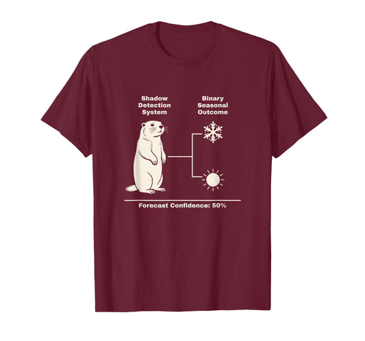 Funny Groundhog Day Weather Binary Weather Humor Forecast T-Shirt