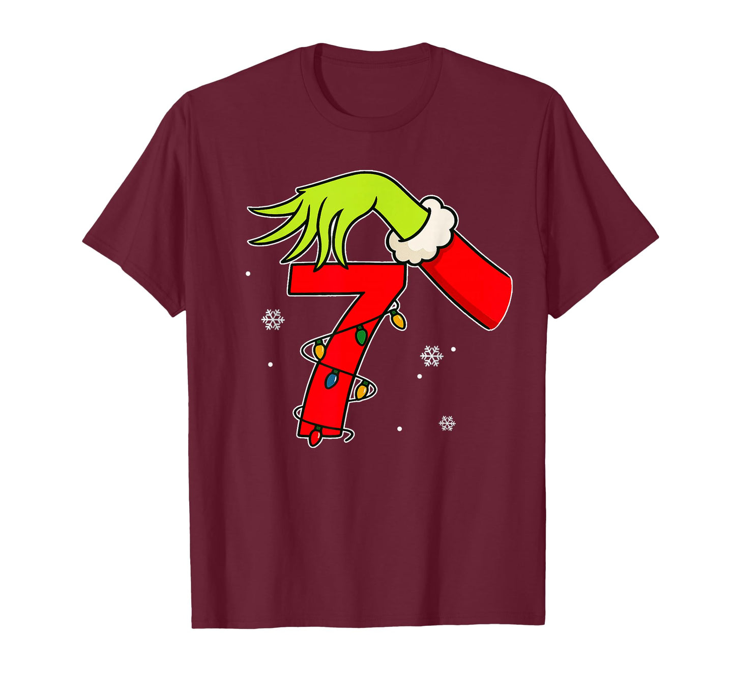 Fun Number 7 Christmas 67 Six Seven Meme Xmas Men Women Kids T-Shirt