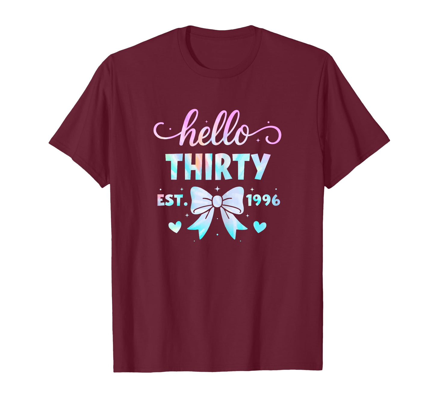 Hello Thirty Coquette Bow 30th Birthday Women 30 Year Old T-Shirt