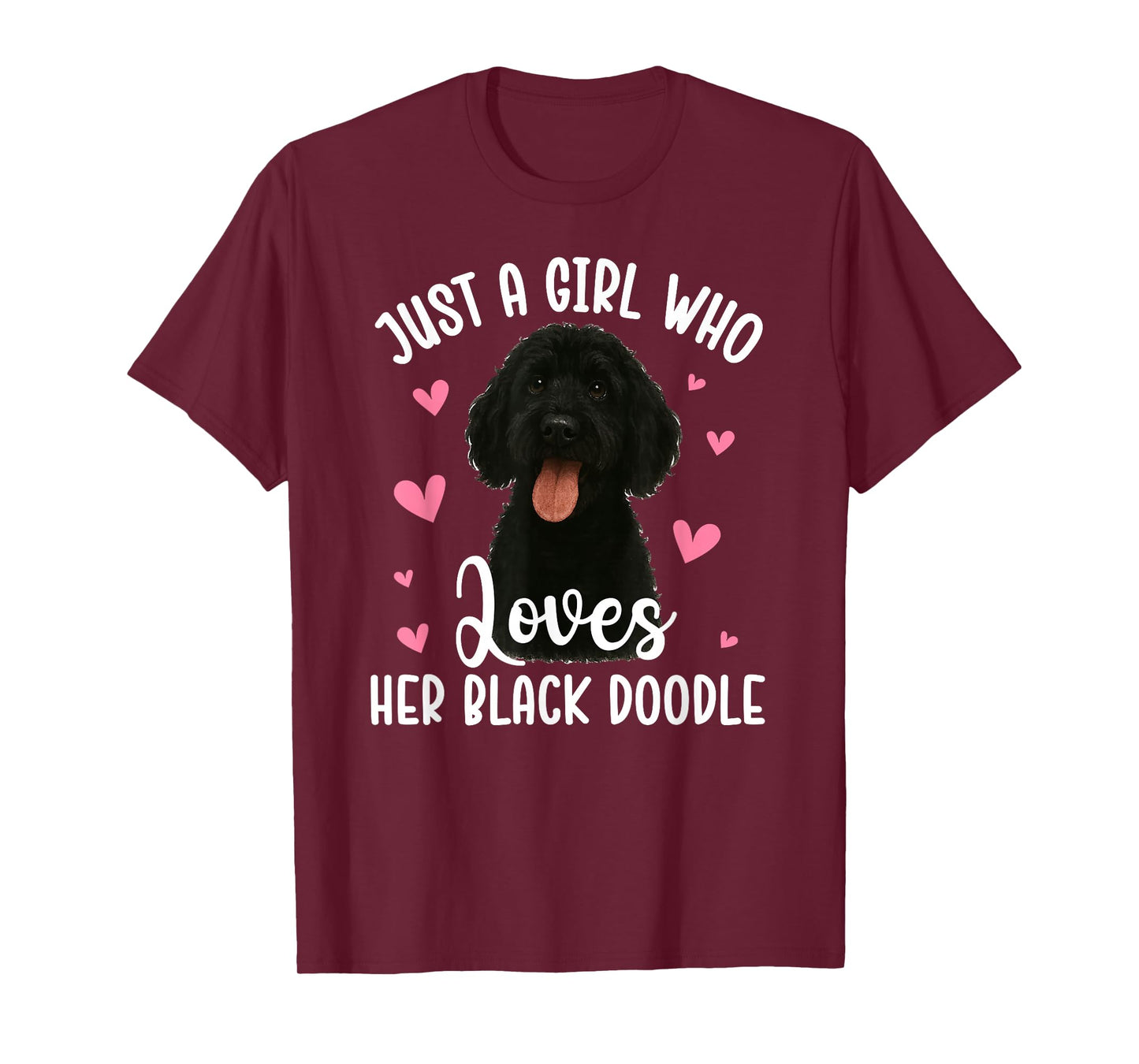 Girl Who Loves Her Black Doodle Mom Black Goldendoodle Owner T-Shirt