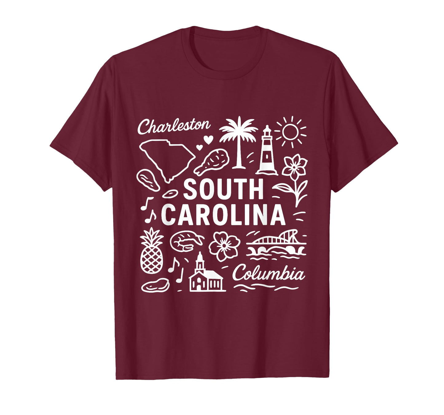 South Carolina USA State Symbols Vintage Souvenir Cute T-Shirt