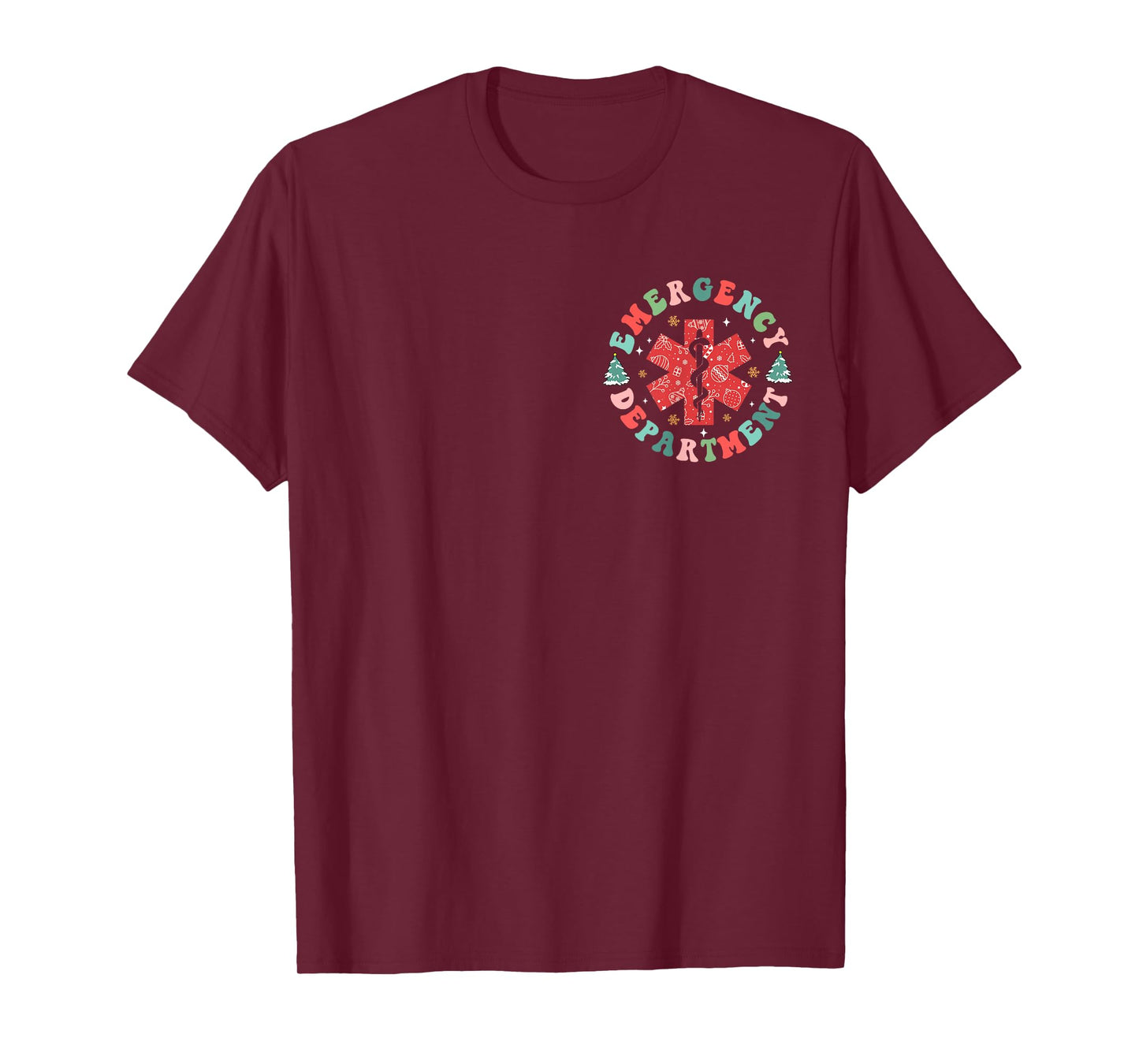 Emergency Department ER Nurse Christmas 2 Sided T-Shirt