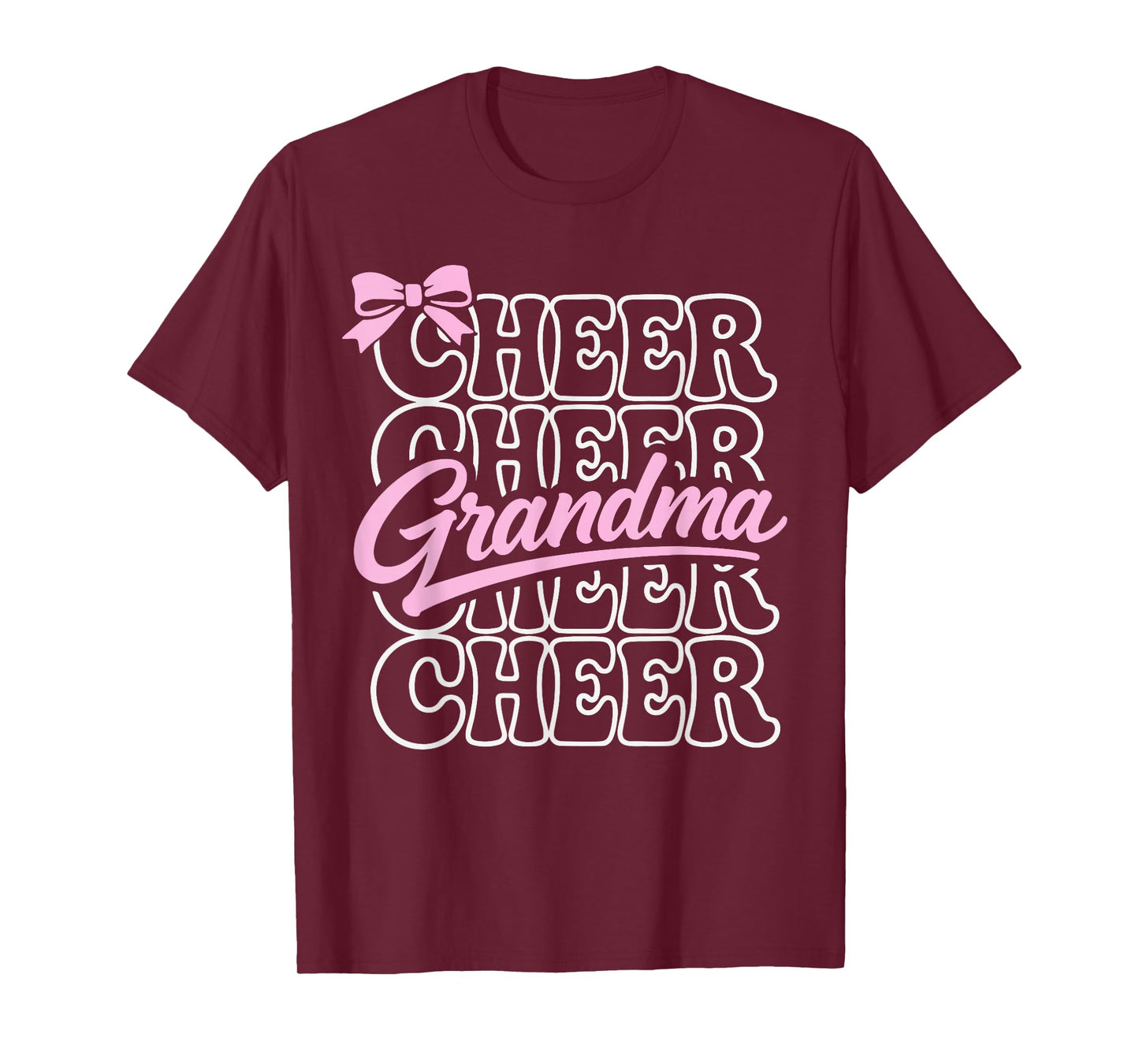 Groovy Cheer Grandma Bow Sport Cheerleader Cheerleading T-Shirt
