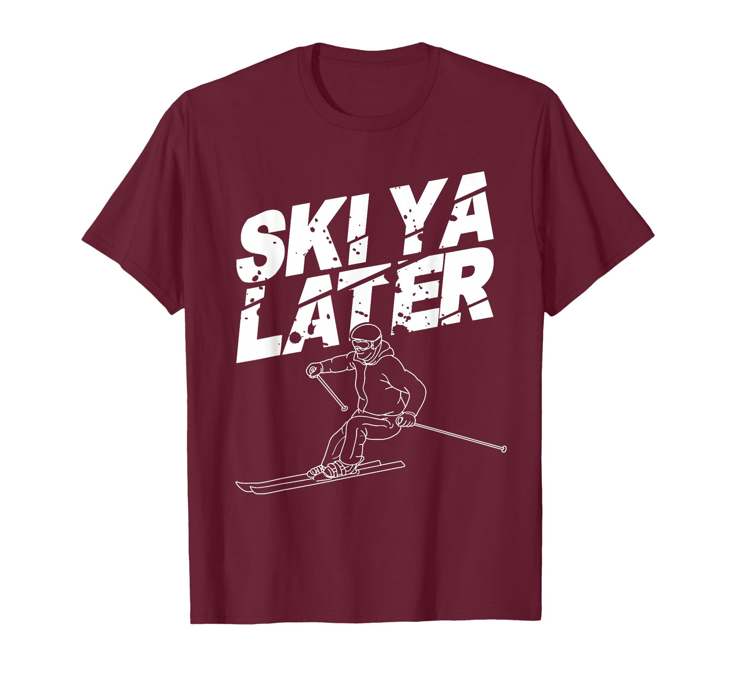 Unique Skiing Art for Men Women Kids Skier Mountain Skiing T-Shirt
