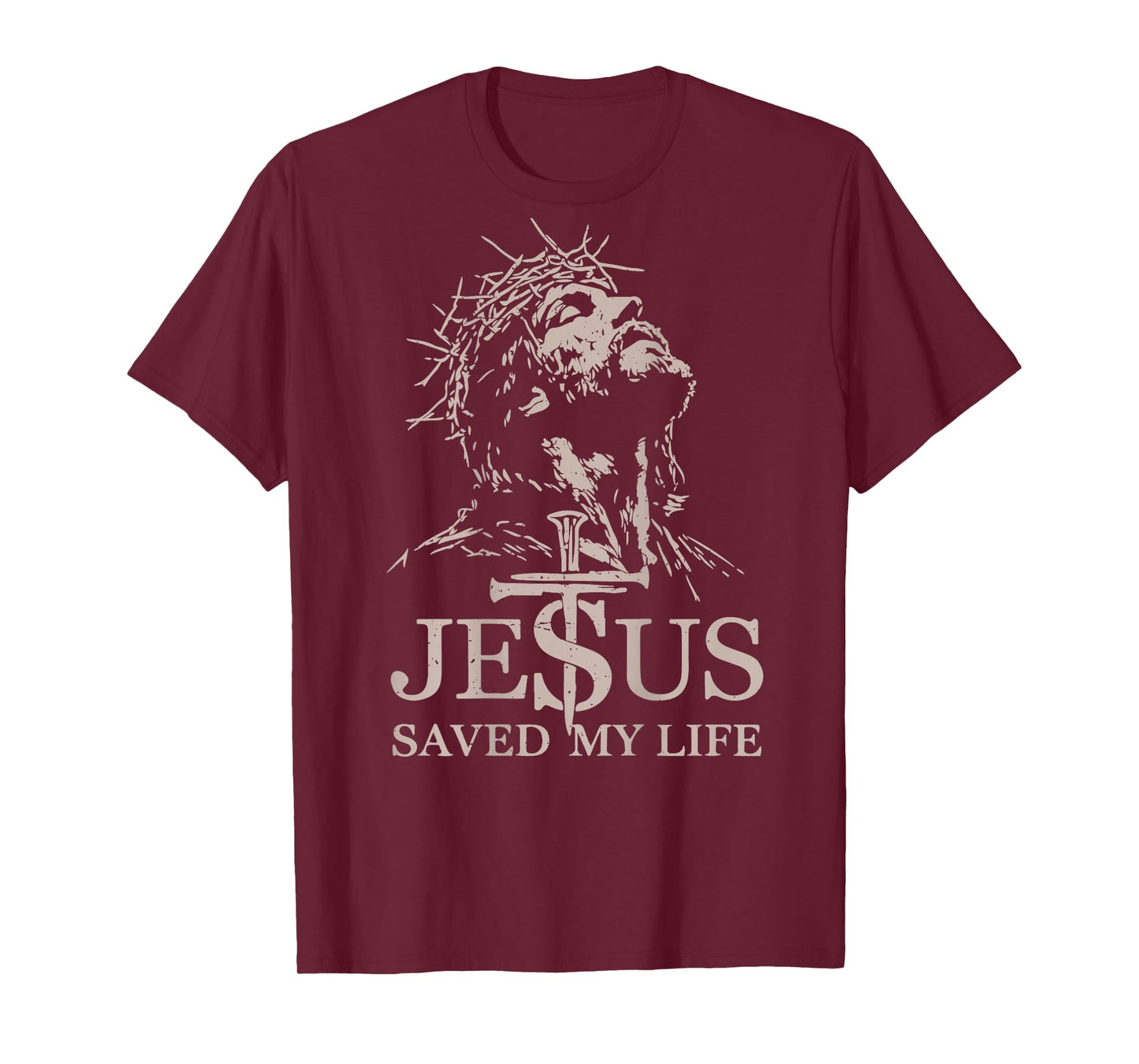 Men's Jesus Christ Saved My Life Christian Grave Religious T-Shirt